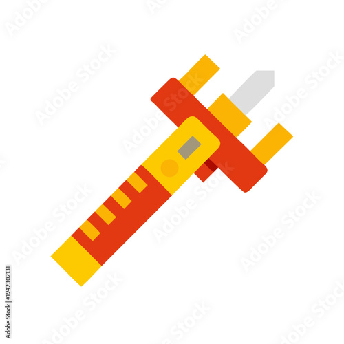 Minimal Micrometer Silhouette Vector Illustration, Precision Measuring Tool Minimal Line Art Micrometer, Engineering Measurement Micrometer Silhouette Icon, Industrial Micrometer Tool Minimal Black