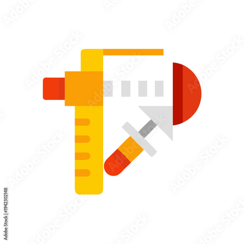 Minimal Micrometer Silhouette Vector Illustration, Precision Measuring Tool Minimal Line Art Micrometer, Engineering Measurement Micrometer Silhouette Icon, Industrial Micrometer Tool Minimal Black