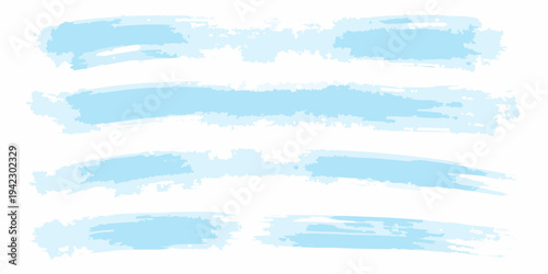 Abstract light blue brush strokes arranged across a white background