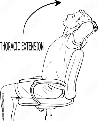 Thoracic Extension Exercise for Posture Correction – Spine Mobility Illustration