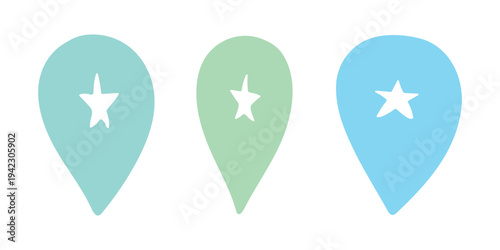 Set of hand drawn map pin Map marker pointer sign GPS and mapping tools Location pin symbol Pinpoint clipart in doodle style Single element for web, design