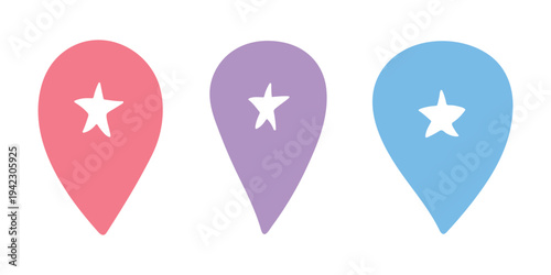 Set of hand drawn map pin Map marker pointer sign GPS and mapping tools Location pin symbol Pinpoint clipart in doodle style Single element for web, design