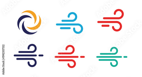 Wind Line art vector set clean creative tone
