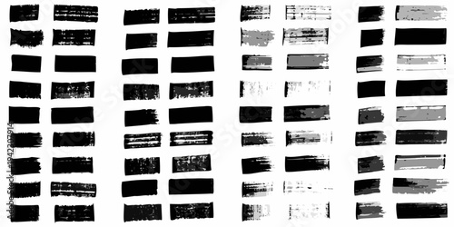Abstract arrangement of rectangular brush strokes in varying shades