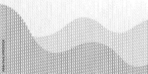 Abstract Wave Halftone Background with Monochrome Dot Gradient and Topographic Texture. vector illustration