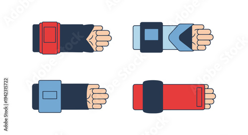 Wrist Wrap Line art vector simple minimal color illustration