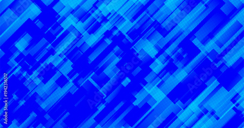 丸のドットと斜線で組み合わせた青色の抽象的な背景素材