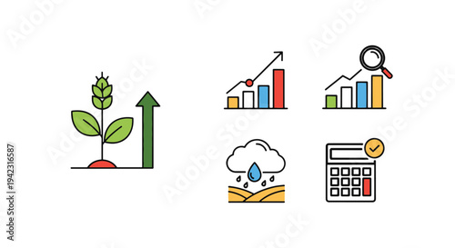 Yield prediction Line art clean modern tone vector