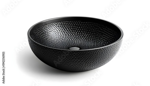 Black Hammered Metal Bowl