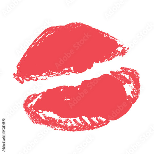 Lipstick kiss mark Romantic lip print Imprint of lips kiss Sexy lips makeup Female mouth Love symbol Design element for beauty fashion poster Valentines Day wedding