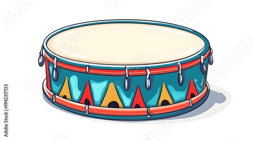 Colorful Bass Drum Illustration