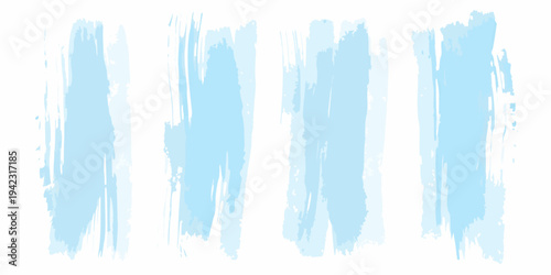 Abstract light blue brushstrokes arranged in vertical columns on white