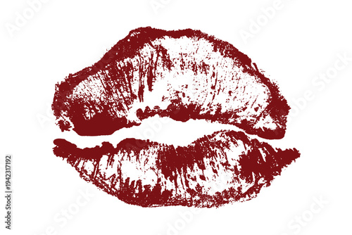Lipstick kiss mark Romantic lip print Imprint of lips kiss Sexy lips makeup Female mouth Love symbol Design element for beauty fashion poster Valentines Day wedding