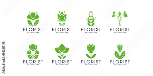 florist logo collection designs for flower shop and bouquet services.