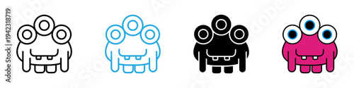 Monster multi - style icon design concept