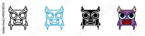 Monster multi - style icon design concept