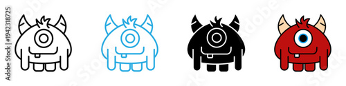 Monster multi - style icon design concept