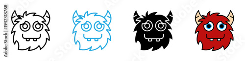 Monster multi - style icon design concept