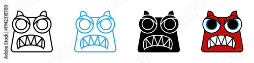 Monster multi - style icon design concept