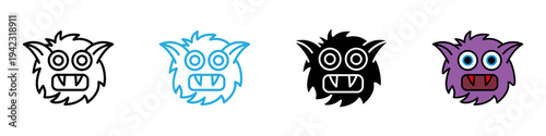 Monster multi - style icon design concept