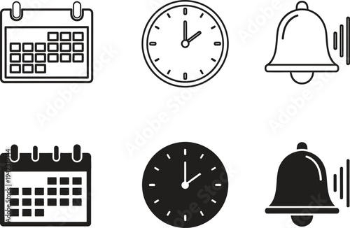 Time and schedule icons