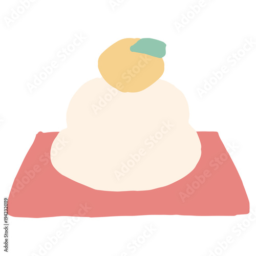 鏡餅のイラスト 正月飾りや鏡開きに使える1月の園だよりシンプル手描き素材シリーズ