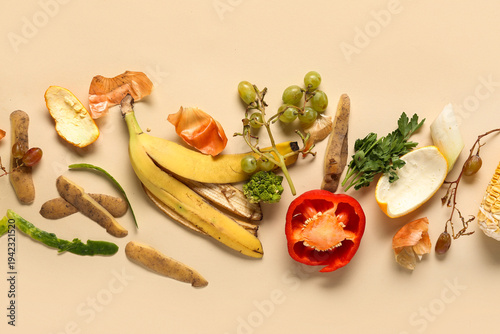 Different organic waste on ...