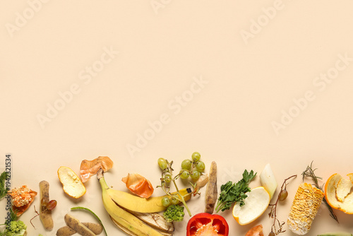 Different organic waste on ...