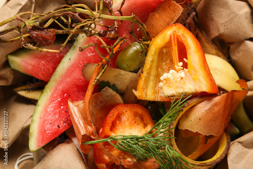 Paper bag with organic wast...