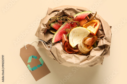 Paper bag of organic waste ...