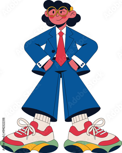 cartoon illustration of a man in a suit