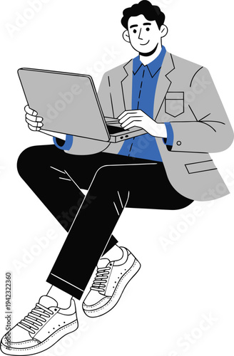 businessman with laptop