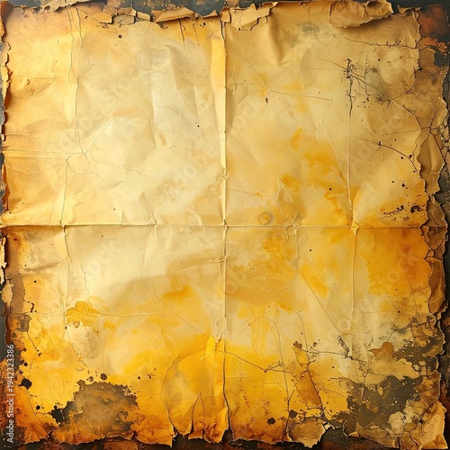Aged parchment with creases, stains, and frayed edges