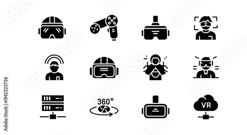 Collection of stylized elephant icons in various poses, symbolizing strength, wisdom, and memory