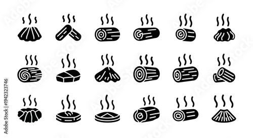 Collection of Icons Representing Soil Erosion and Conservation Methods