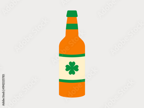 Beer bottle icon. Saint Patrick's day icon design. Flat vector icon style.