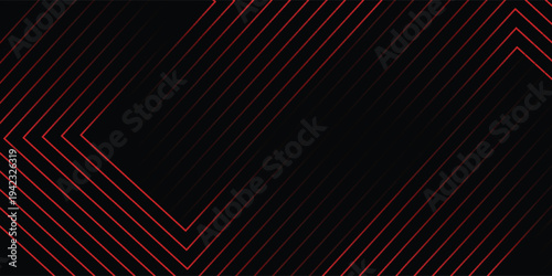 Dark black abstract background with geometric glowing lines design background vector illustration. Futuristic technology Luxury pattern. Perfect for modern projects  business poster  banner.