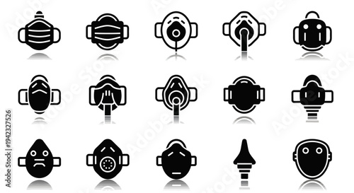 Modern minimalist abstract vector icons showcasing diverse microbial forms, futuristic alien creatures, and intricate sci-fi biological elements, ideal for technology and scientific design projects