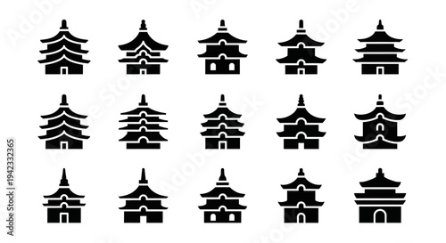 Collection of decorative pedestals and stands for displaying plants or artifacts, showcasing traditional Asian design elements