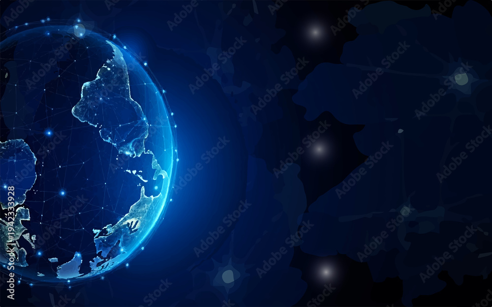 Obraz premium Futuristic AI sphere made of glowing cyber network connections, symbolizing data intelligence, innovation, and technology. Perfect for AI, big data, and digital transformation themes.