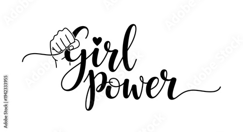 Empowering women with a symbol of strength and solidarity in a simple graphic.
