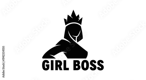 Empowering logo for a strong and confident woman with a crown