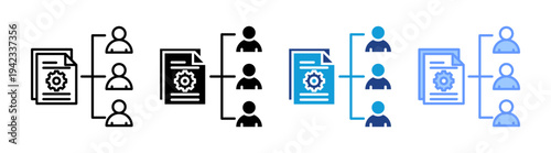 Project Management icon set multiple style collection