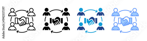 Partnership icon set multiple style collection