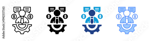Businessman icon set multiple style collection