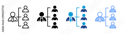 Hierarchy Structure icon set multiple style collection