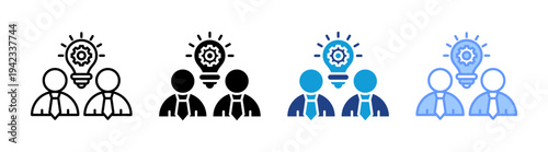 Team icon set multiple style collection