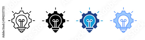 Innovation icon set multiple style collection