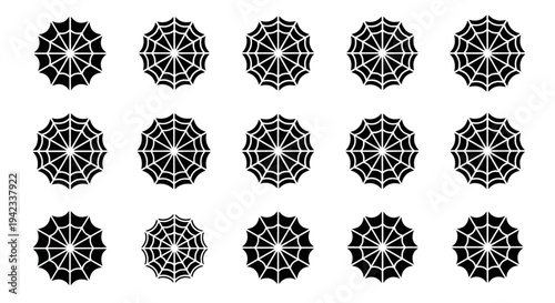 A collection of intricate black and white mandalas arranged in a grid pattern on a plain background