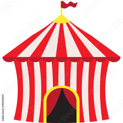 Red striped carnival tent